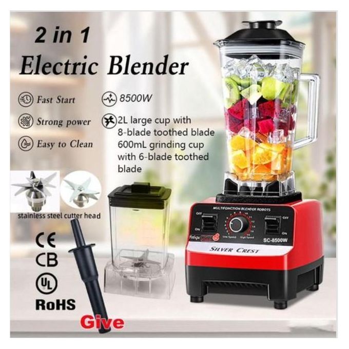 Silver Crest Industrial Blender (8500W, 2L, 2 Jars)