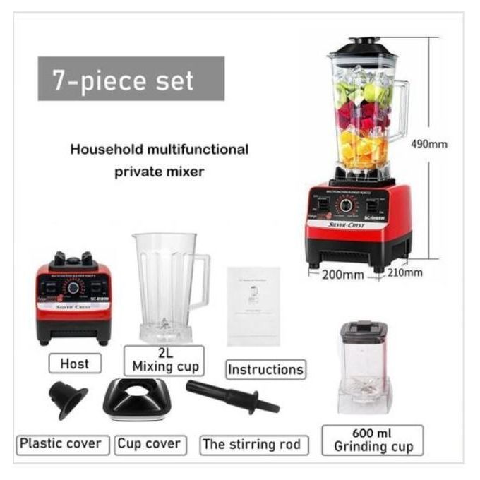 Silver Crest Industrial Blender (8500W, 2L, 2 Jars)